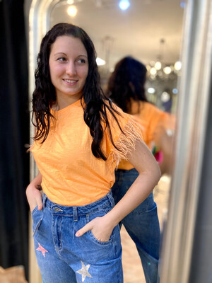 T-Shirt Piume Arancione