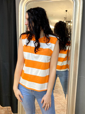 T-shirt righe Arancione 