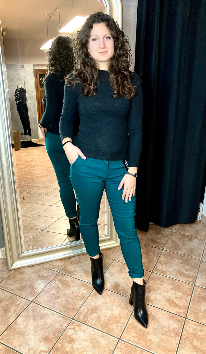 PANTALONE CHINO VERDE PINO