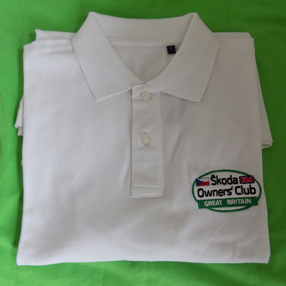 SIZE SMALL Skoda Owners Club Great Britain Logo Polo White