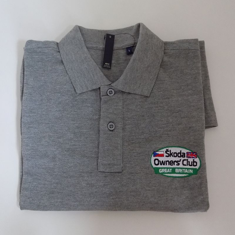 SIZE XL Skoda Owners Club Great Britain Logo Polo Grey