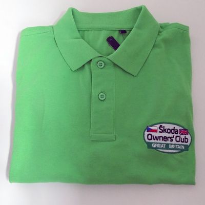 SIZE 2XL Skoda Owners Club Great Britain Logo Polo Green