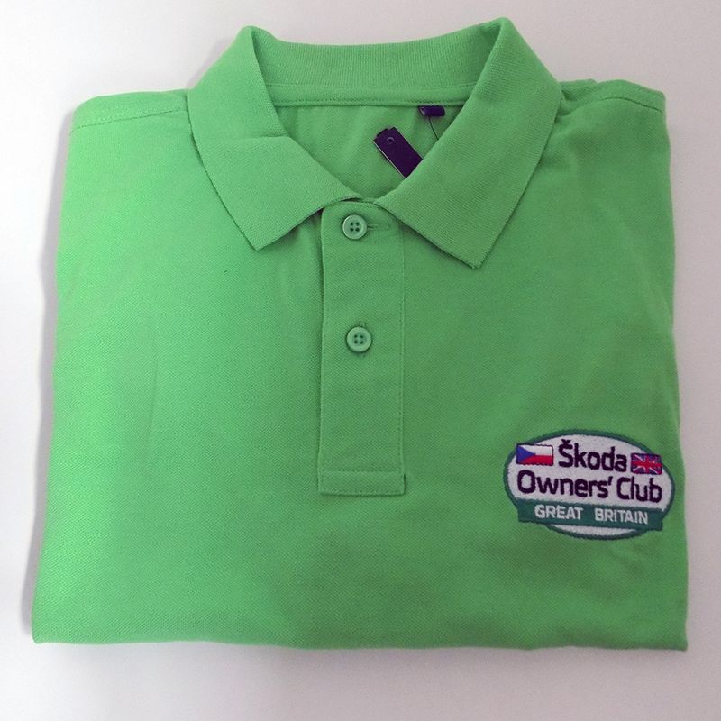 SIZE 3XL Skoda Owners Club Great Britain Logo Polo Green