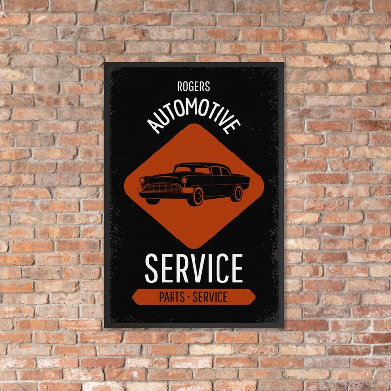 Framed poster &quot;Rogers Automotive Service&quot;