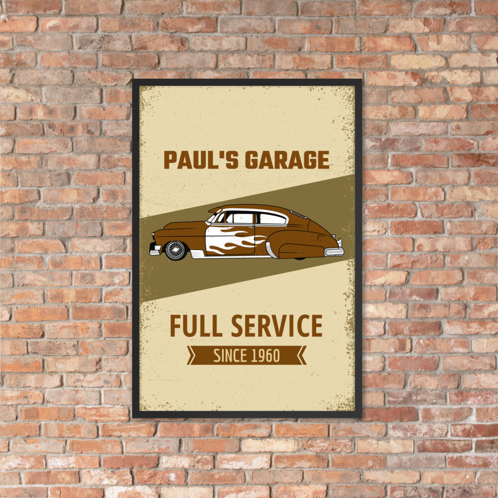 Framed poster &quot;Paul&#39;s garage&quot;