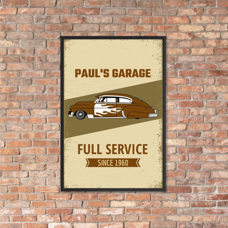 Framed poster &quot;Paul&#39;s garage&quot;