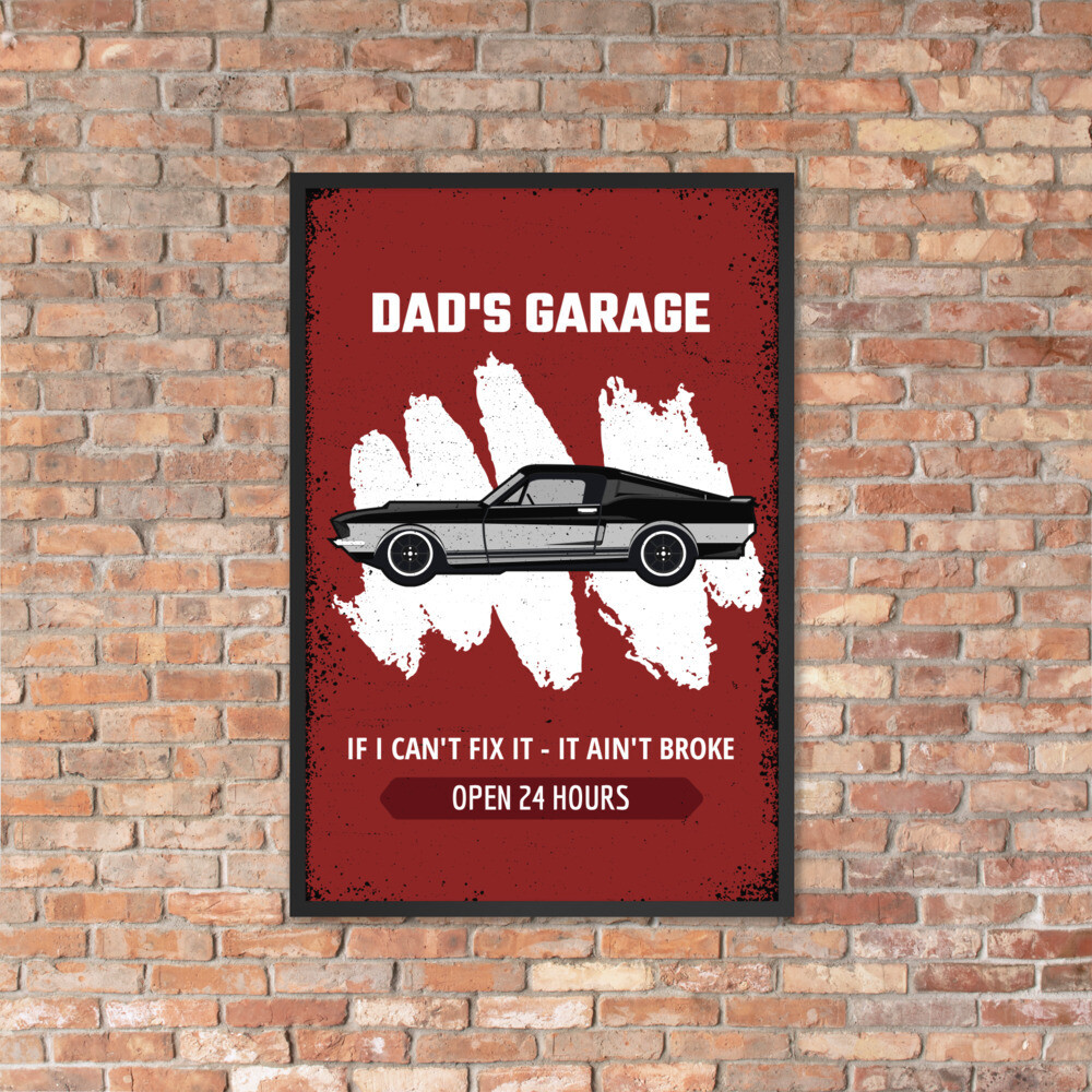 Framed poster &quot;Dad&#39;s garage&quot;