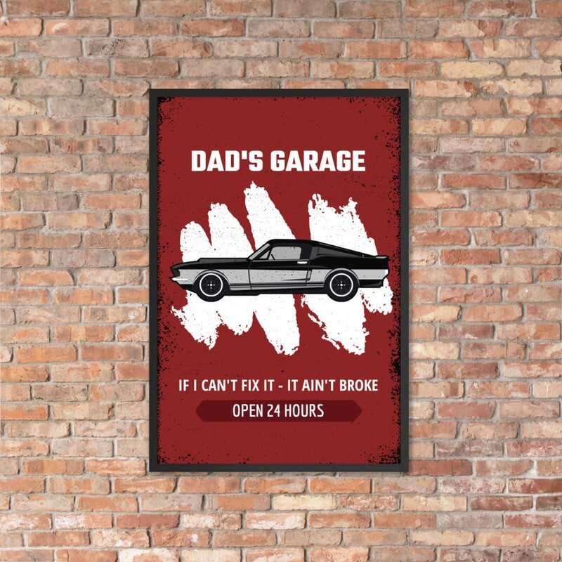 Framed poster &quot;Dad&#39;s garage&quot;