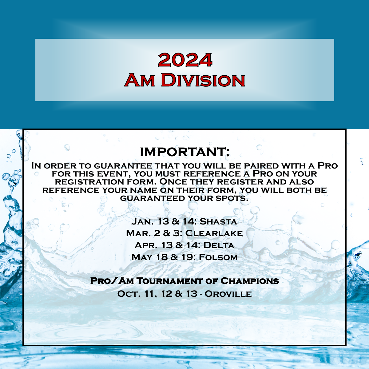 Am Division Entry: Shasta - January 13 & 14, 2024
