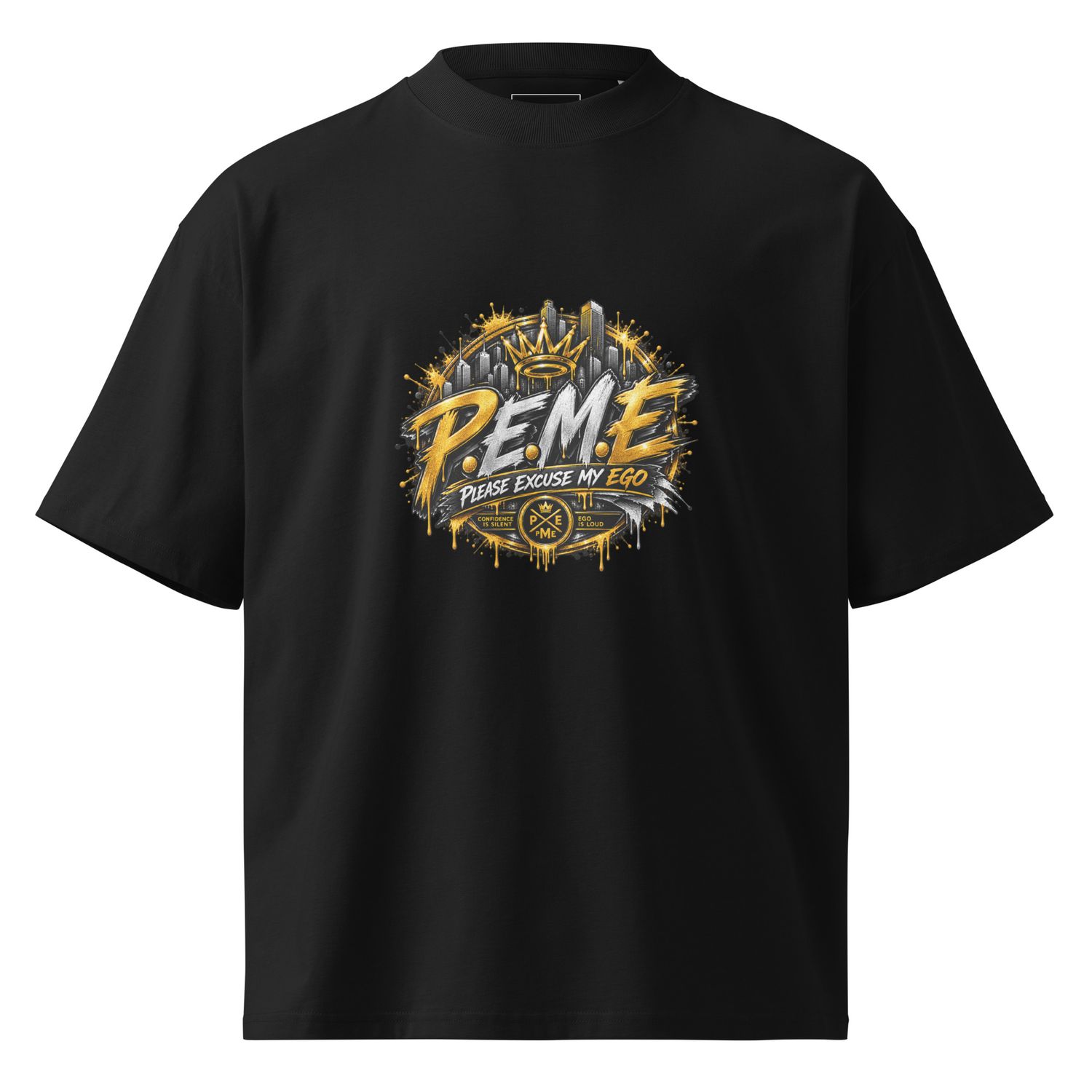 PEME Unisex organic oversized high neck t-shirt