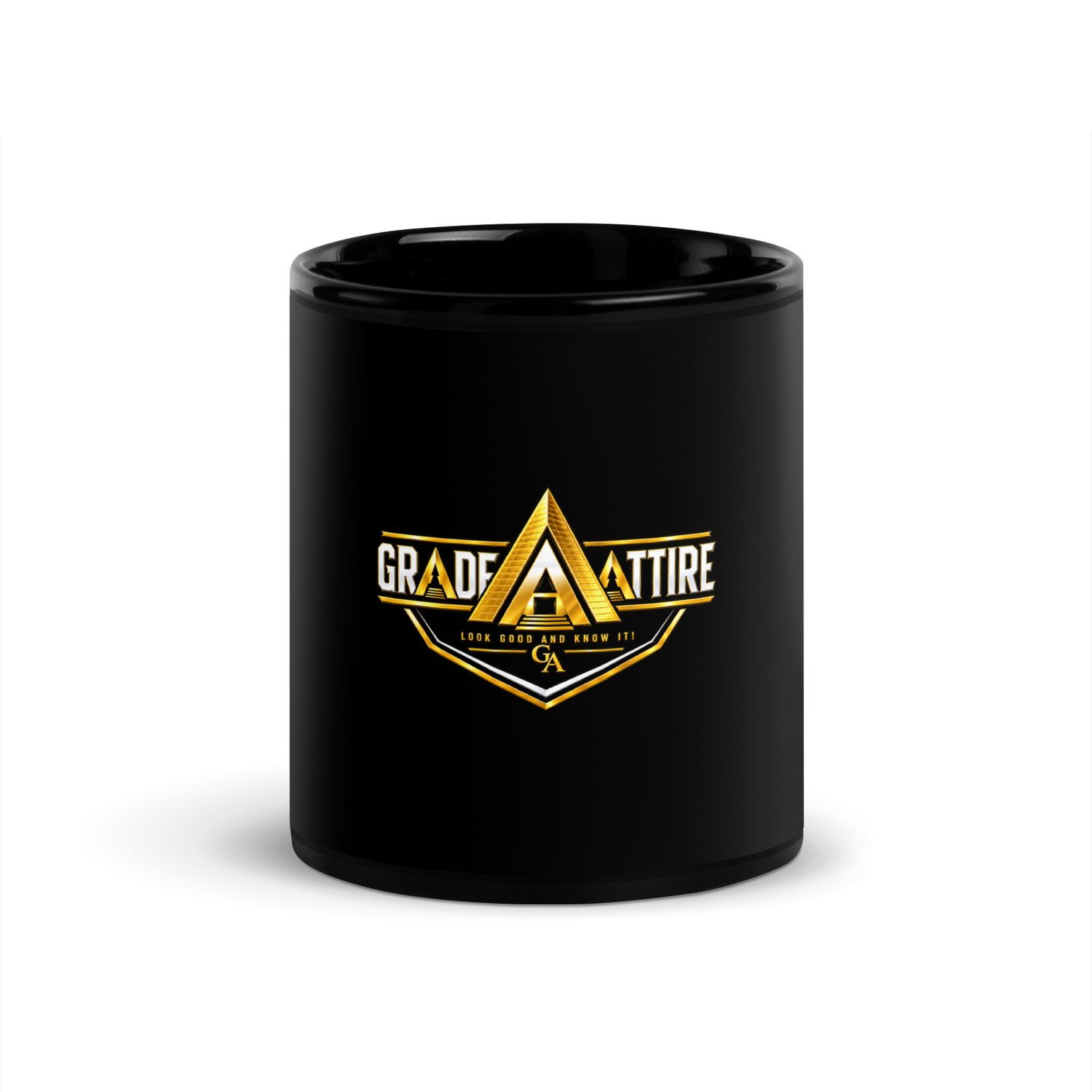Grade A Attire Black Glossy Mug