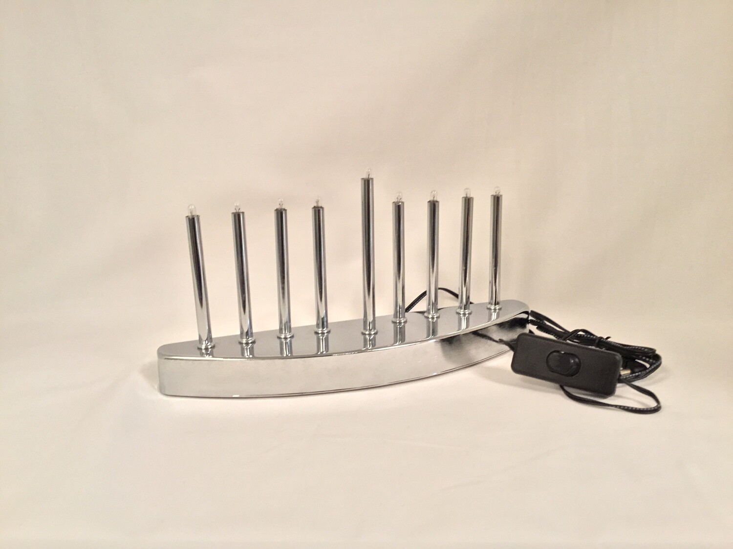 Contemporary Electric Menorah, Silvertone