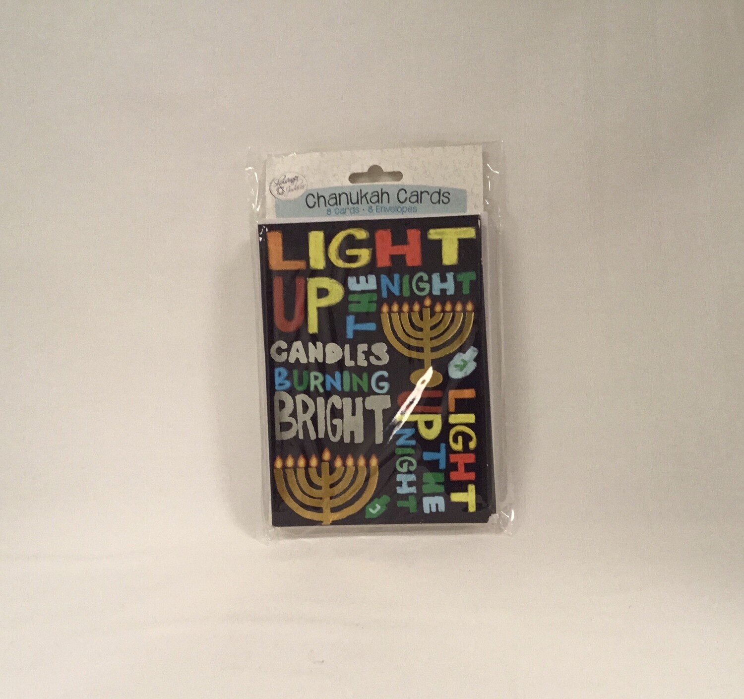 Chanukah &quot;Light up the Night&quot; Packaged Cards- 8 cards and envelopes 