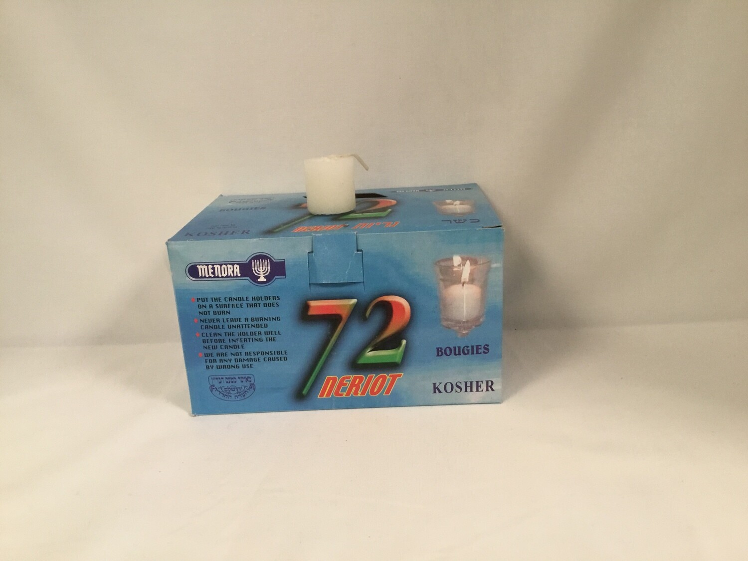 2" Neriot Candles for Shabbat 72/box