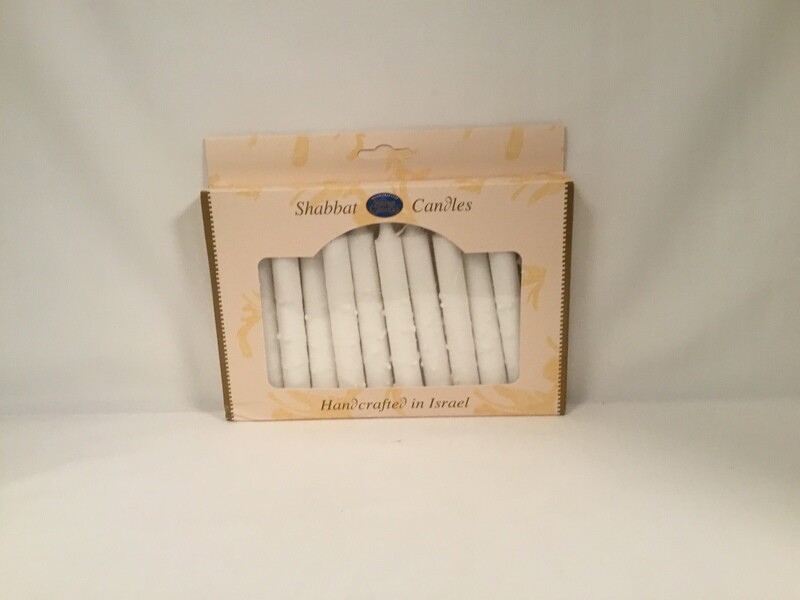 Safed White Shabbat Candles - 12