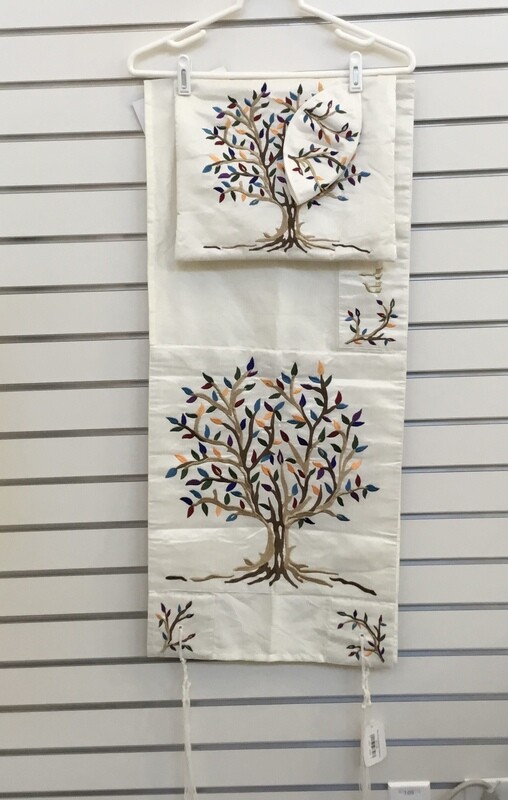 Tree of Life Raw Silk Tallit Set