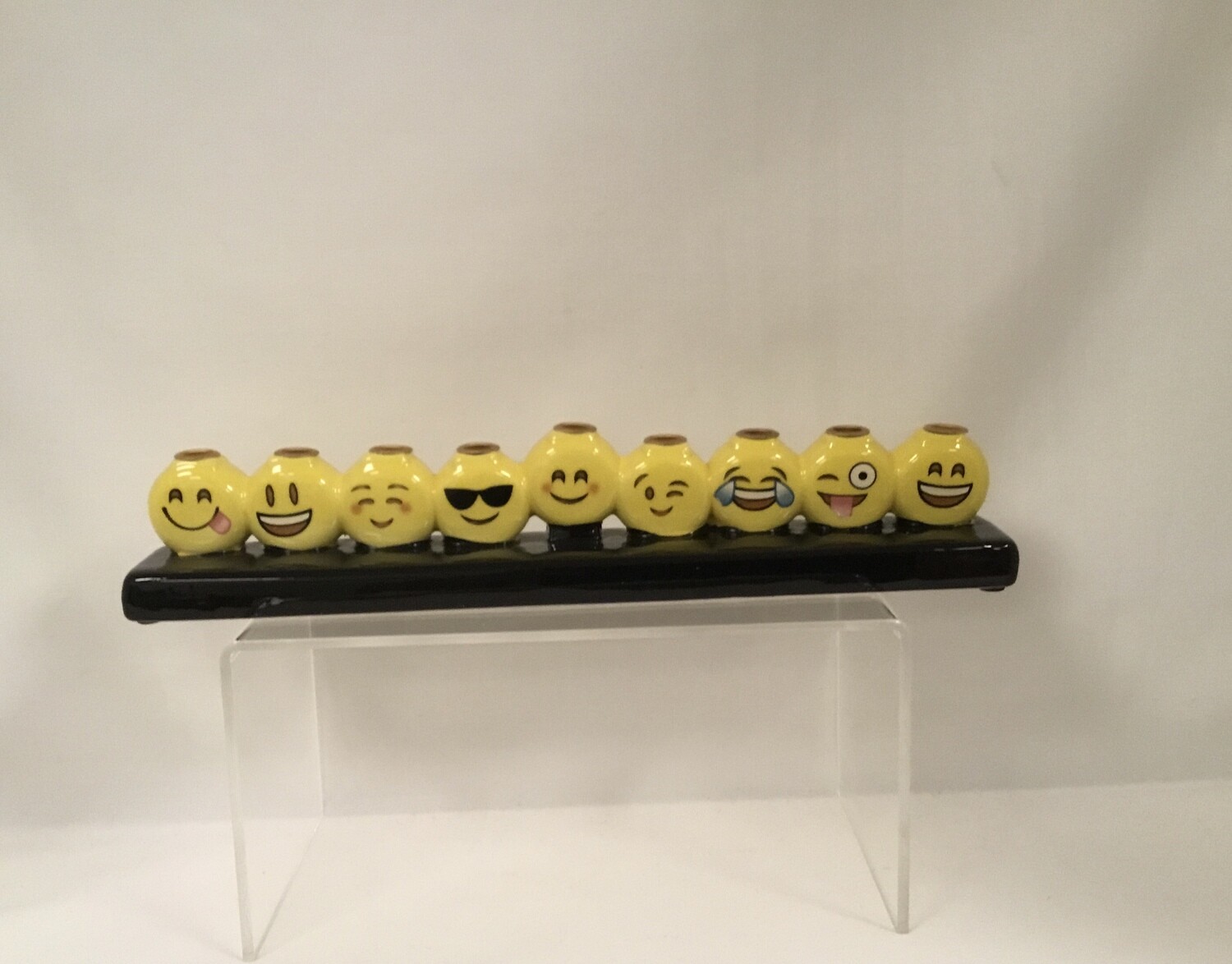 Emoji Menorah - Hand Painted Ceramic
