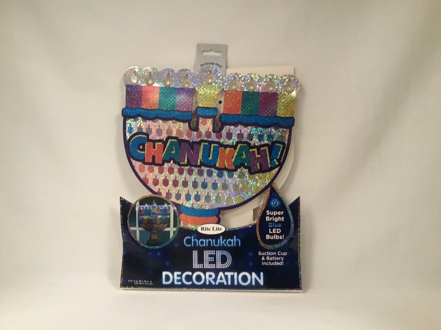 Chanukah LED Window Deco Batt op 10x8