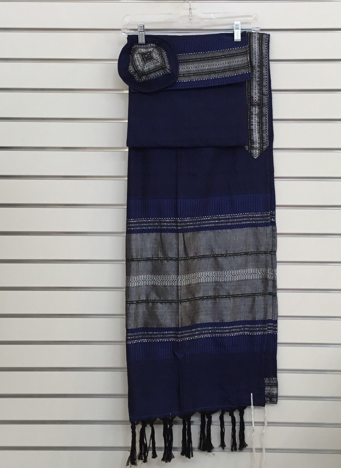 Midnight Blue/Gray Tallit Set
