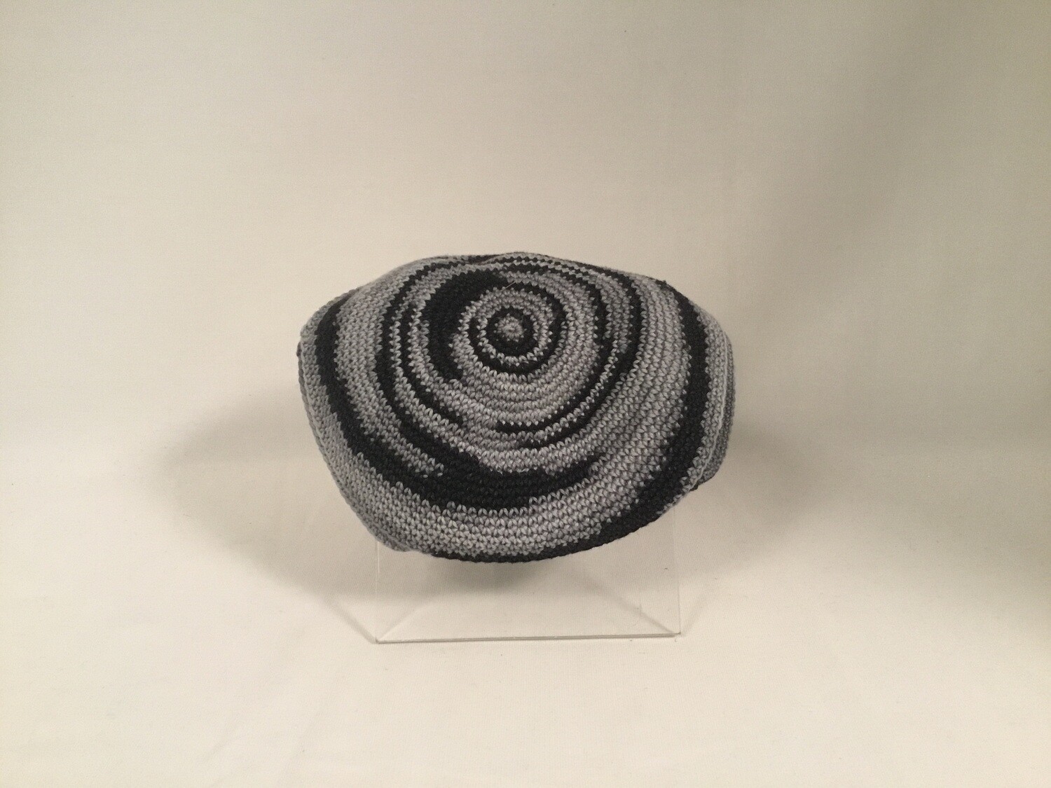 Knit Kippah - grey/black