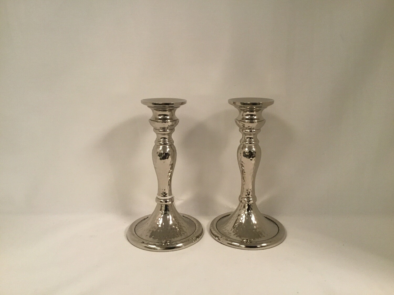 Nickel Hammered Candlesticks