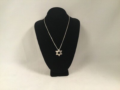 Lined Sterling Silver Star Necklace on 20" Chain