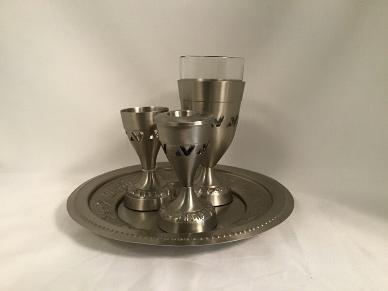 Pewter Havdalah Set with Tray