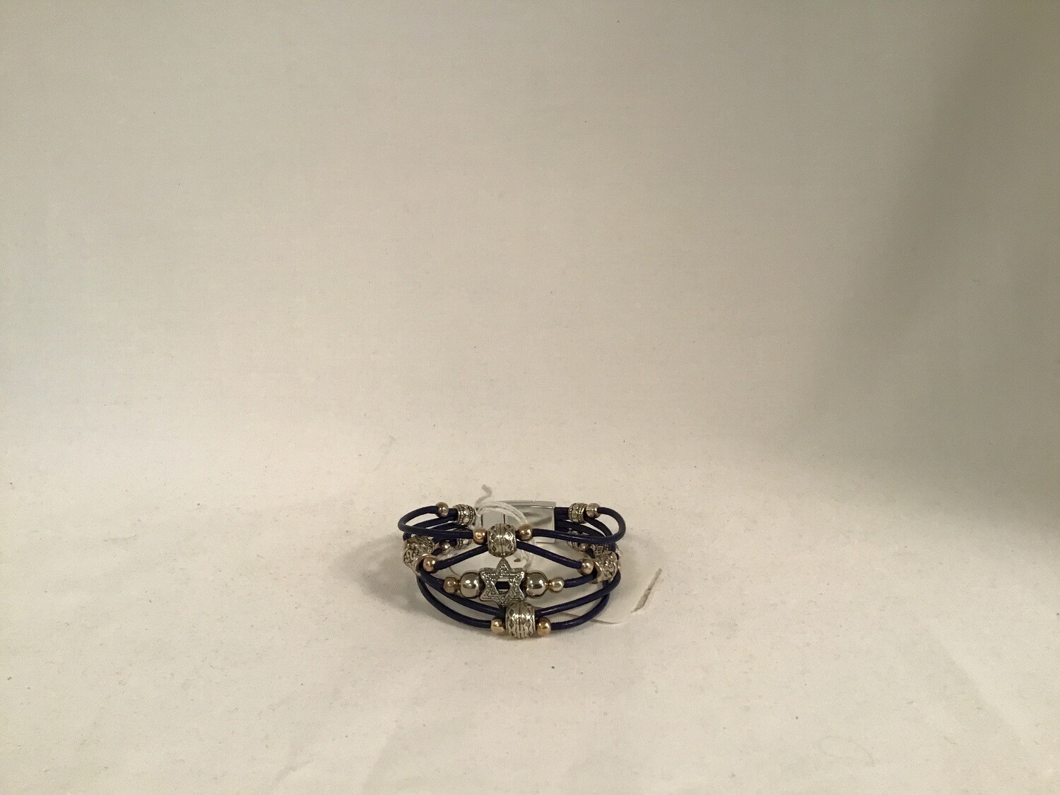 Basket Weave Leather Bracelet - Blue