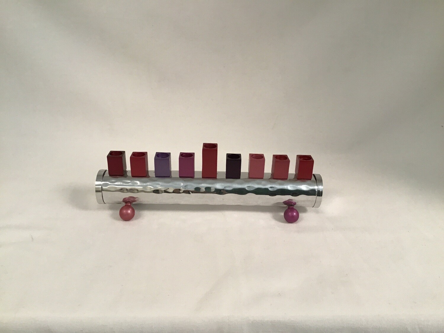 Emanuel Cylinder Strip Menorah -Maroon