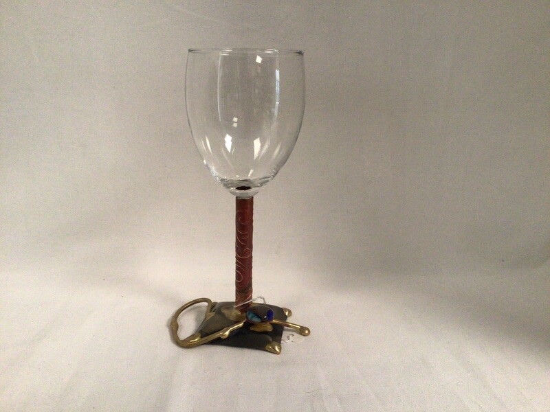 Kiddush Cup with  Copper Embossed Stem