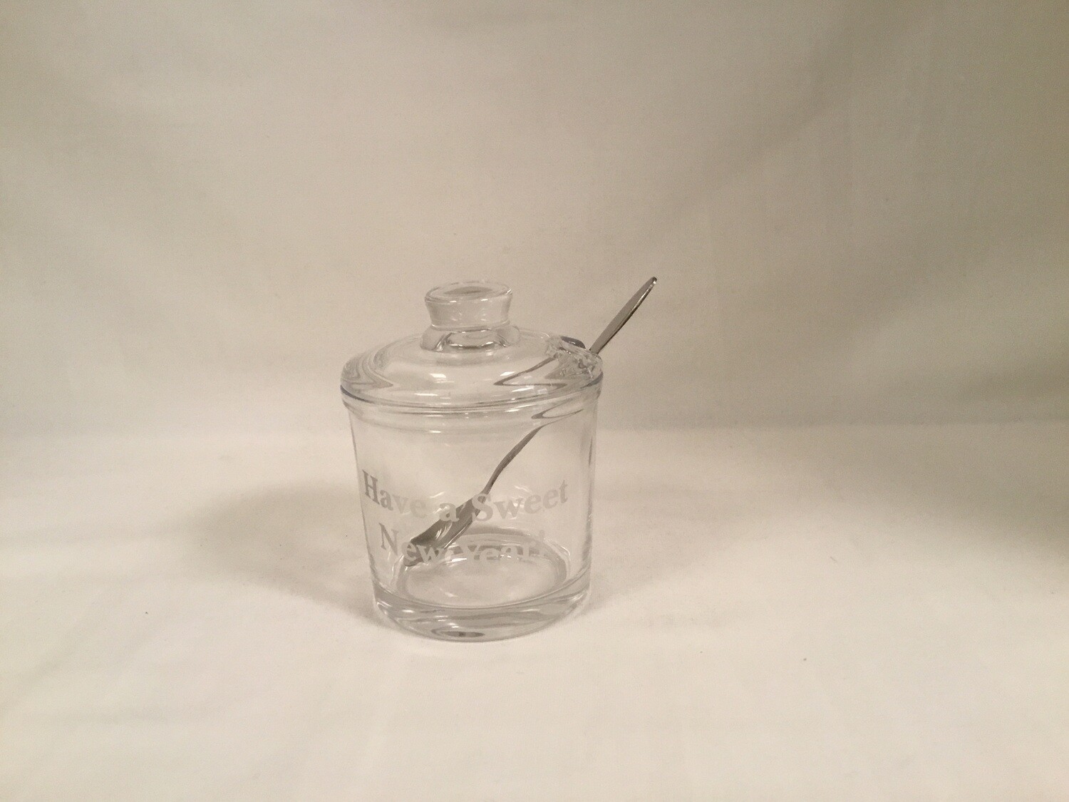 New Year Glass Honey Jar with Spoon