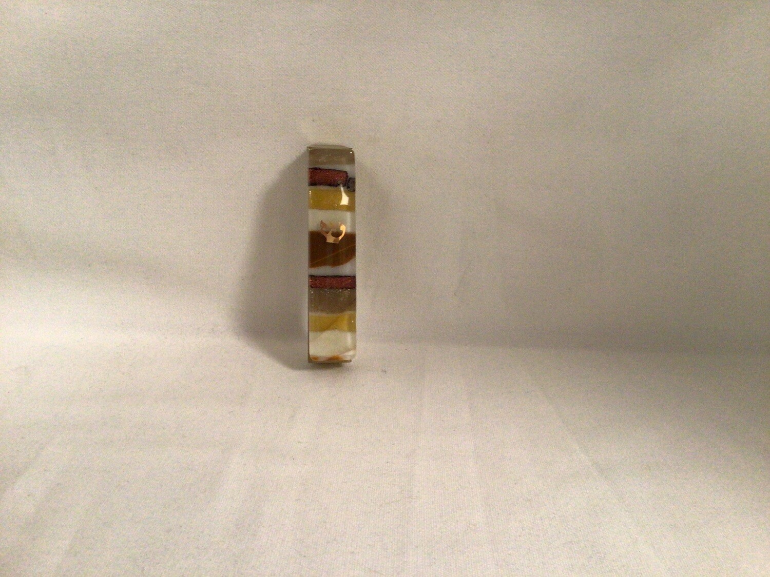 Brown Glass Mezuzah - Stick- On