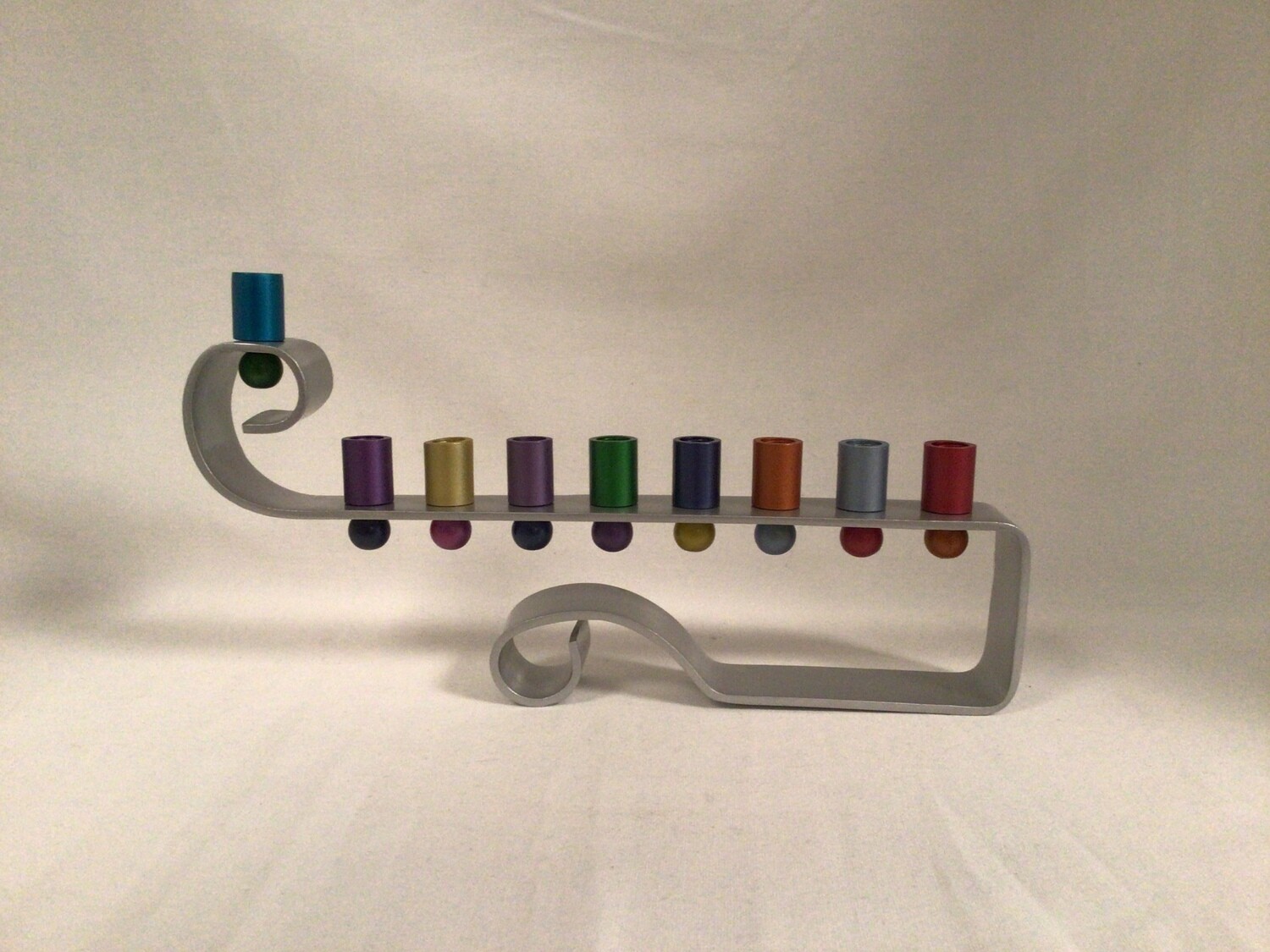 Multi color Curved Menorah