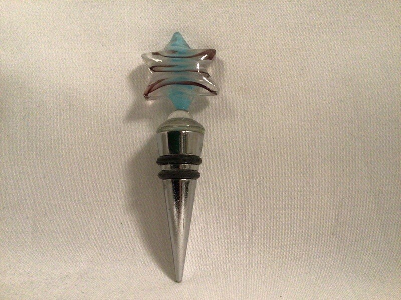 Star Wine Bottle Stopper - Light Blue