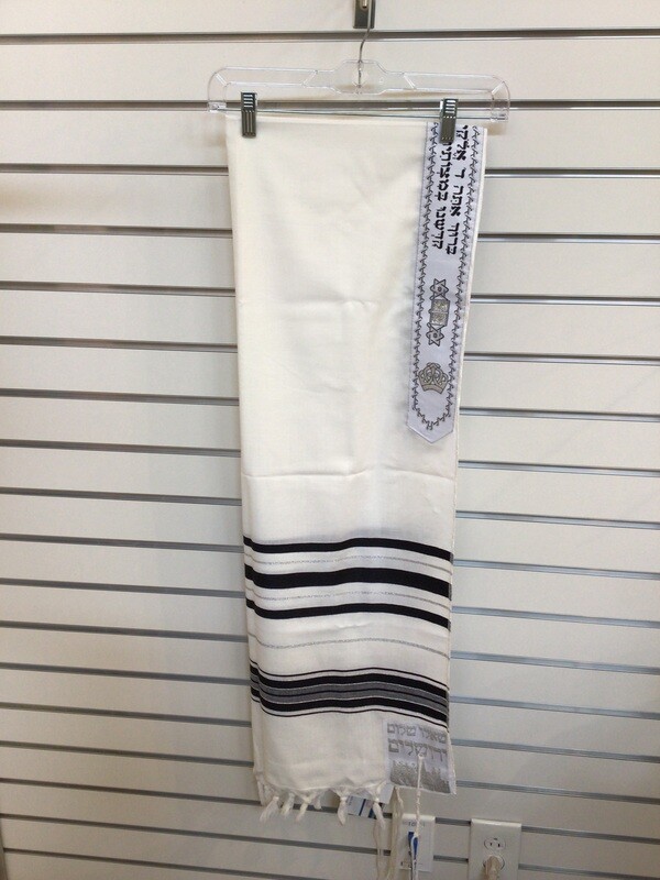 Black &amp; Silver Stripe Tallit