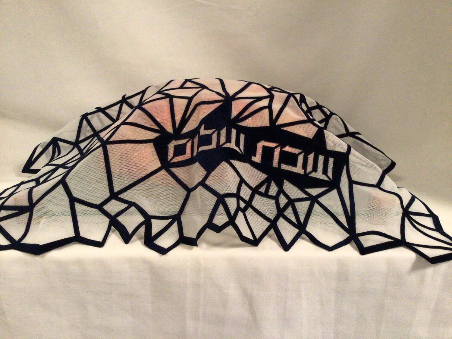 Geometric Laser-Cut Challah Cover, Navy