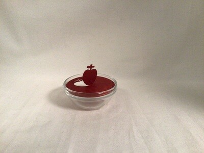Honey Dish with Red Apple Lid
