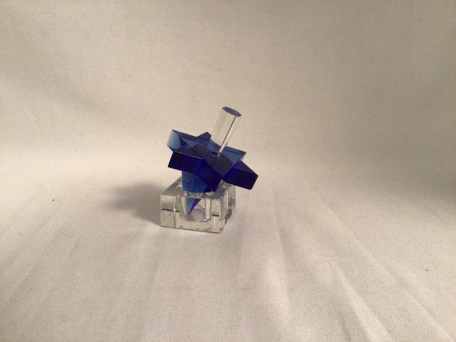 Star of David Blue Crystal Dreidel