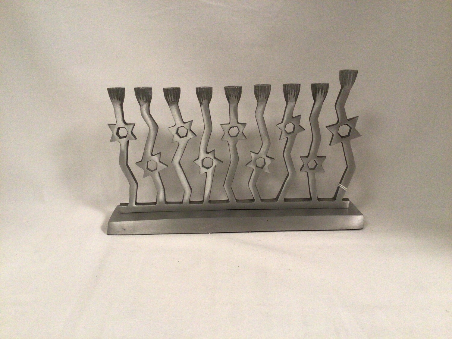 Aluminum Menorah with Stars