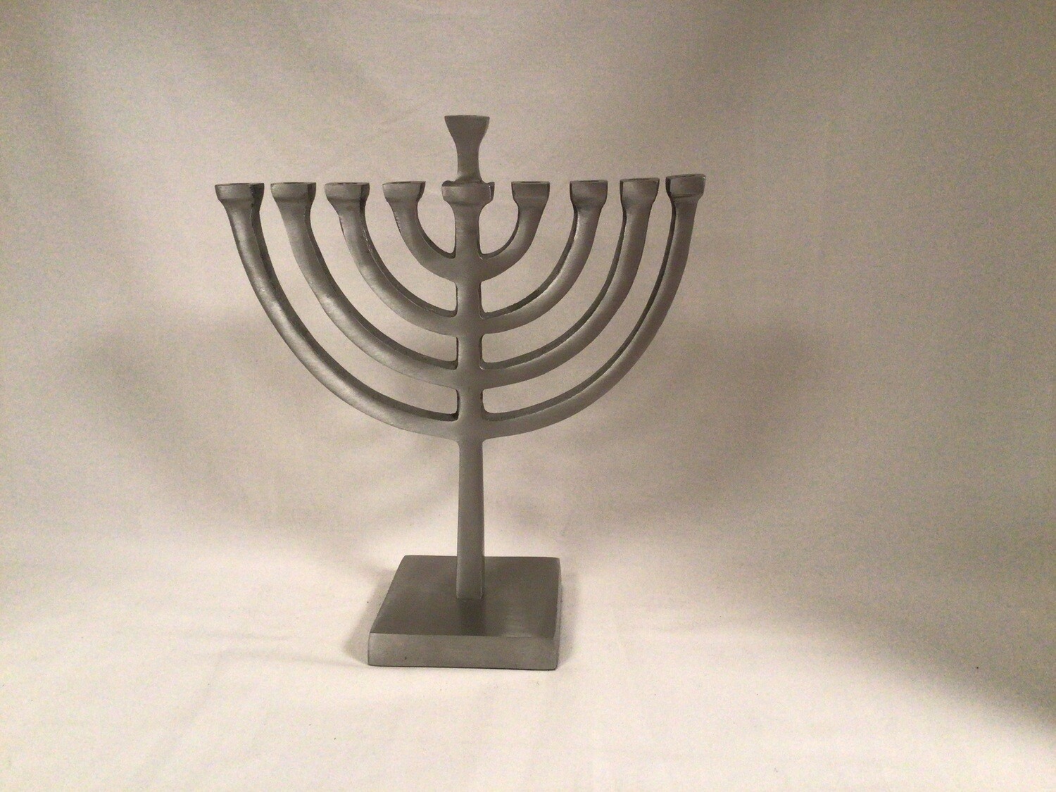 Satin Aluminum Menorah