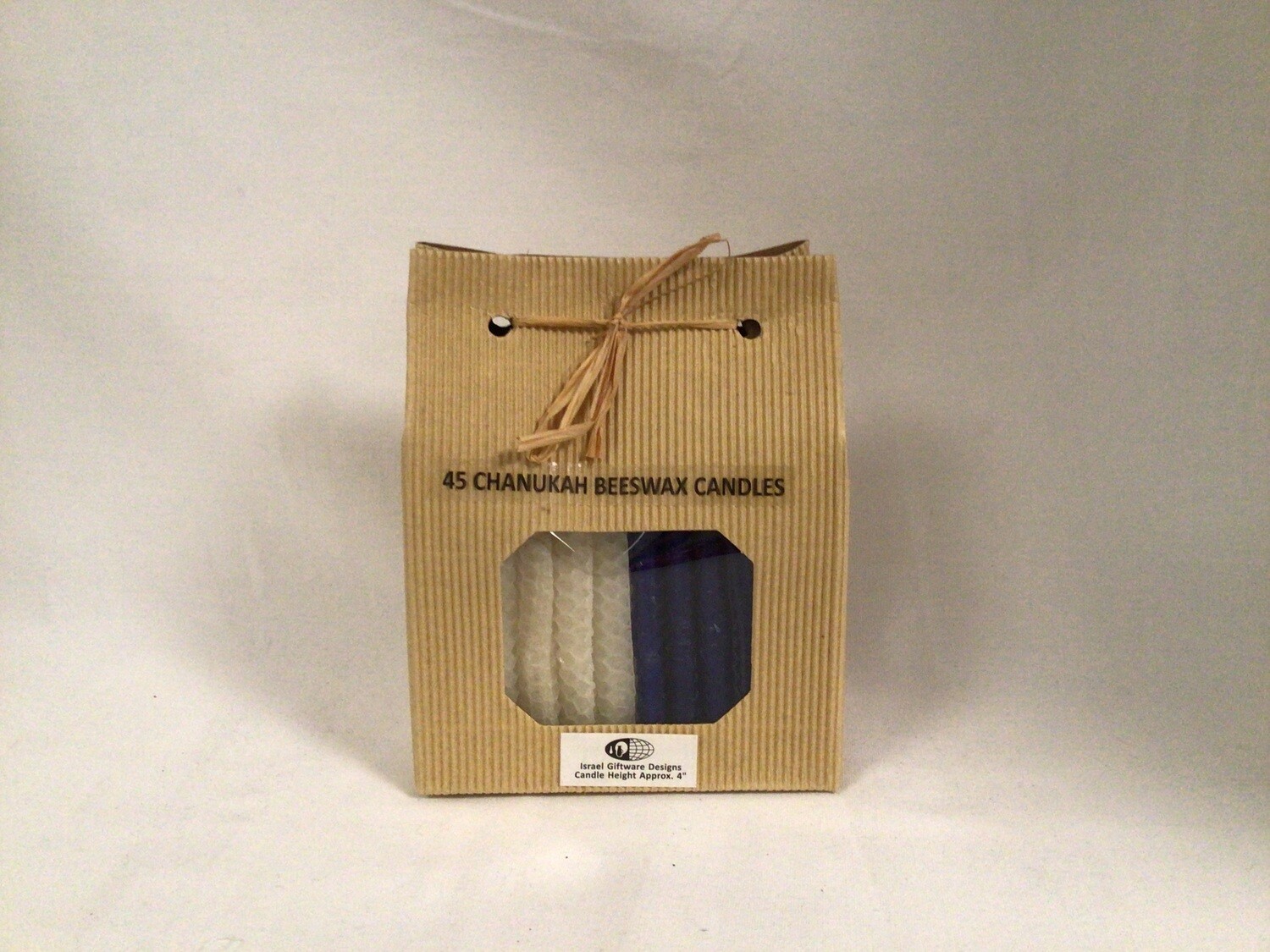 Blue/White Beeswax Chanukah Candles in bag
