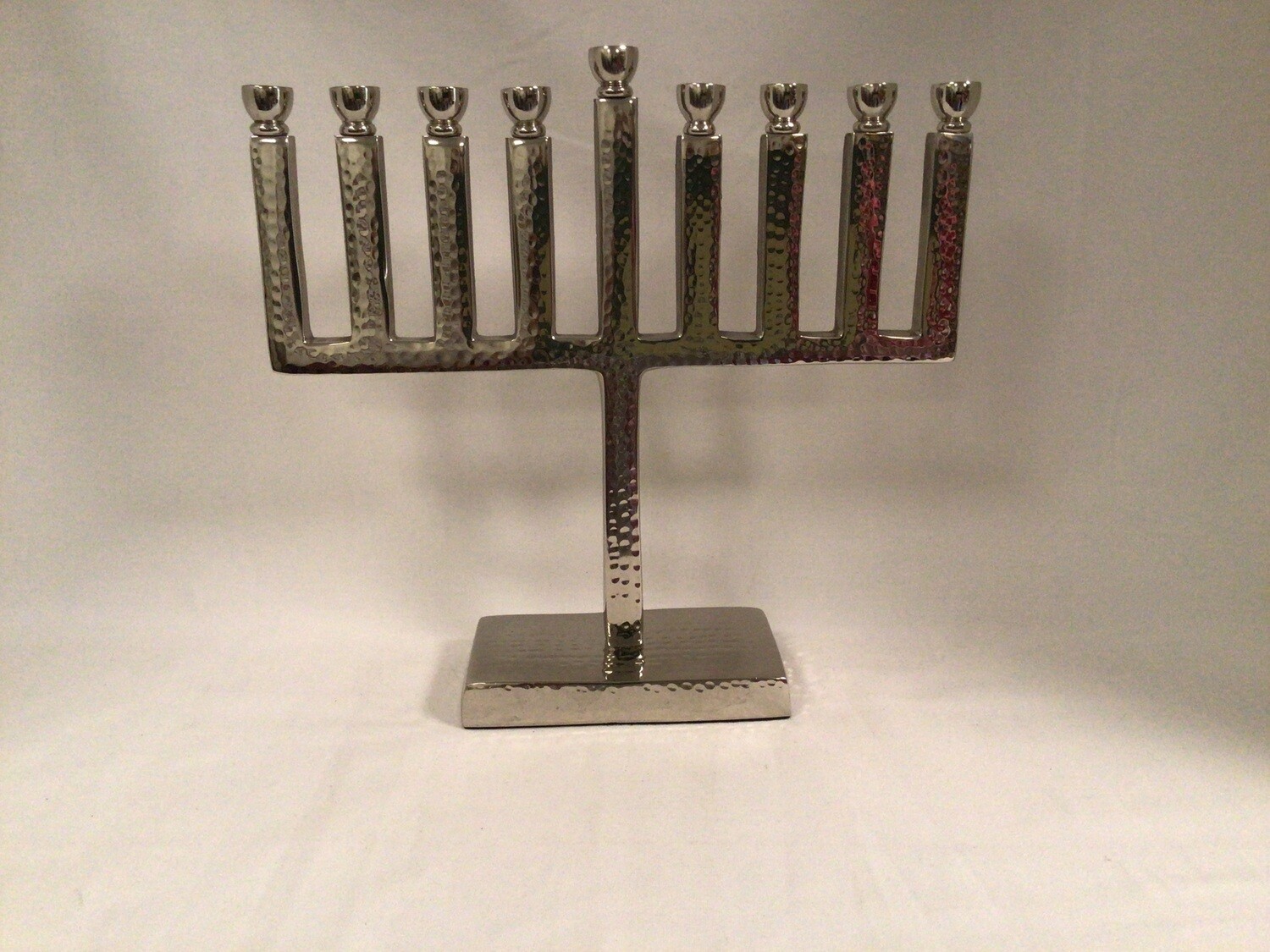 Hammered Aluminum Menorah