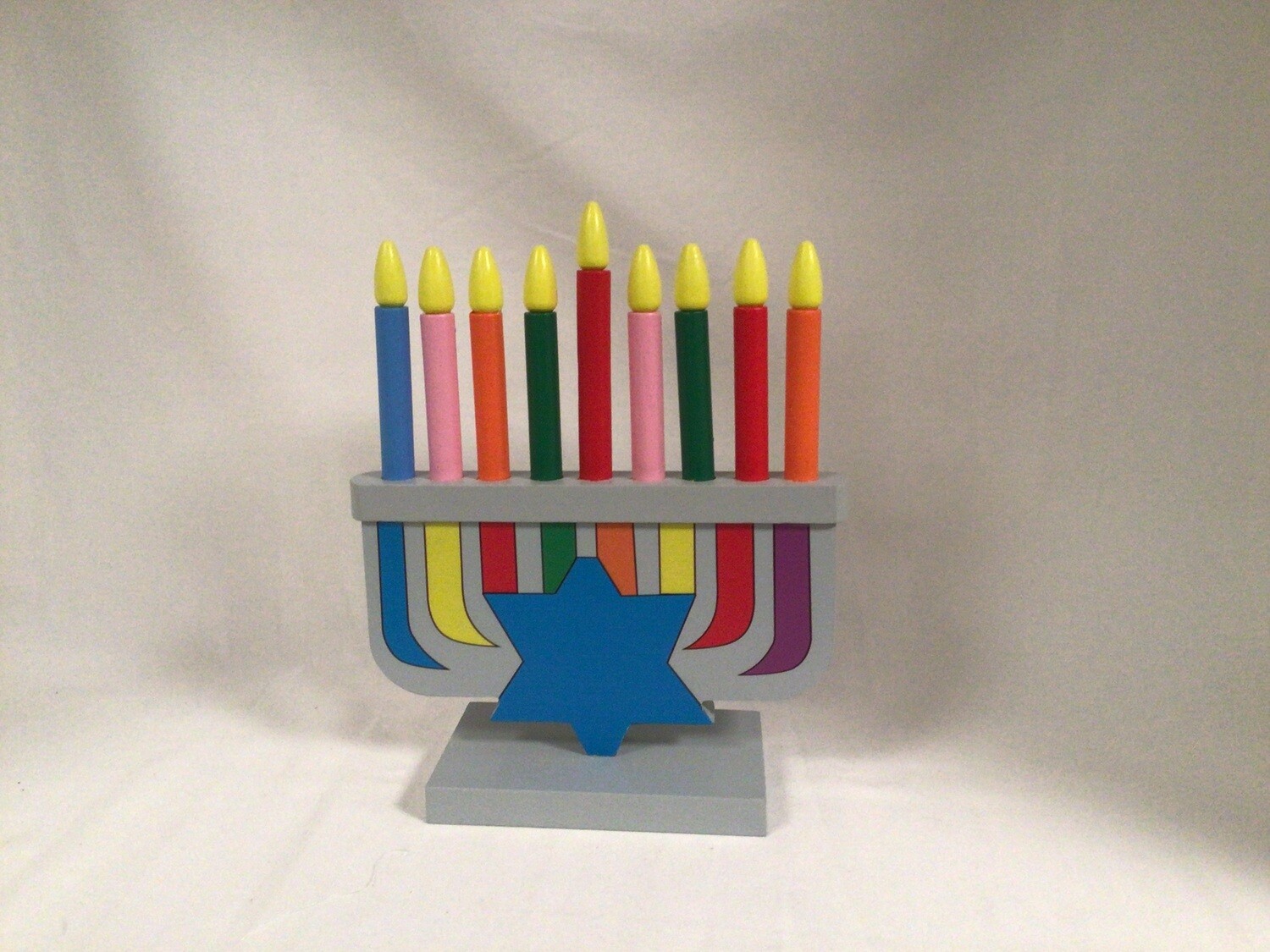 Wooden Menorah Set with Removable Candles