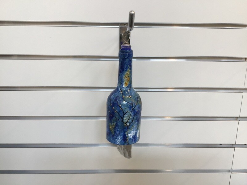 Blue and Amber Painted Tree of Life Wind Chime -Ocean Breeze