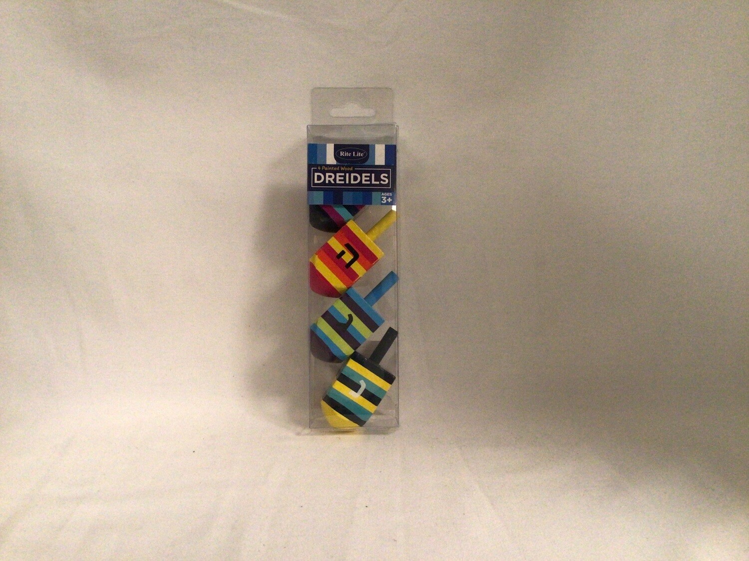 Painted Natural  Wood  Striped Dreidels