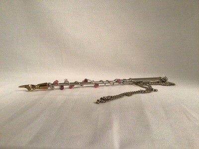 Silver Yad with Pink, Lavender and Clear Beads