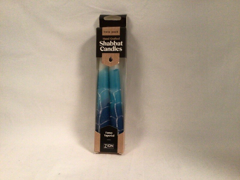 8&quot; Handcrafted Blue Elegance Shabbat Candles
