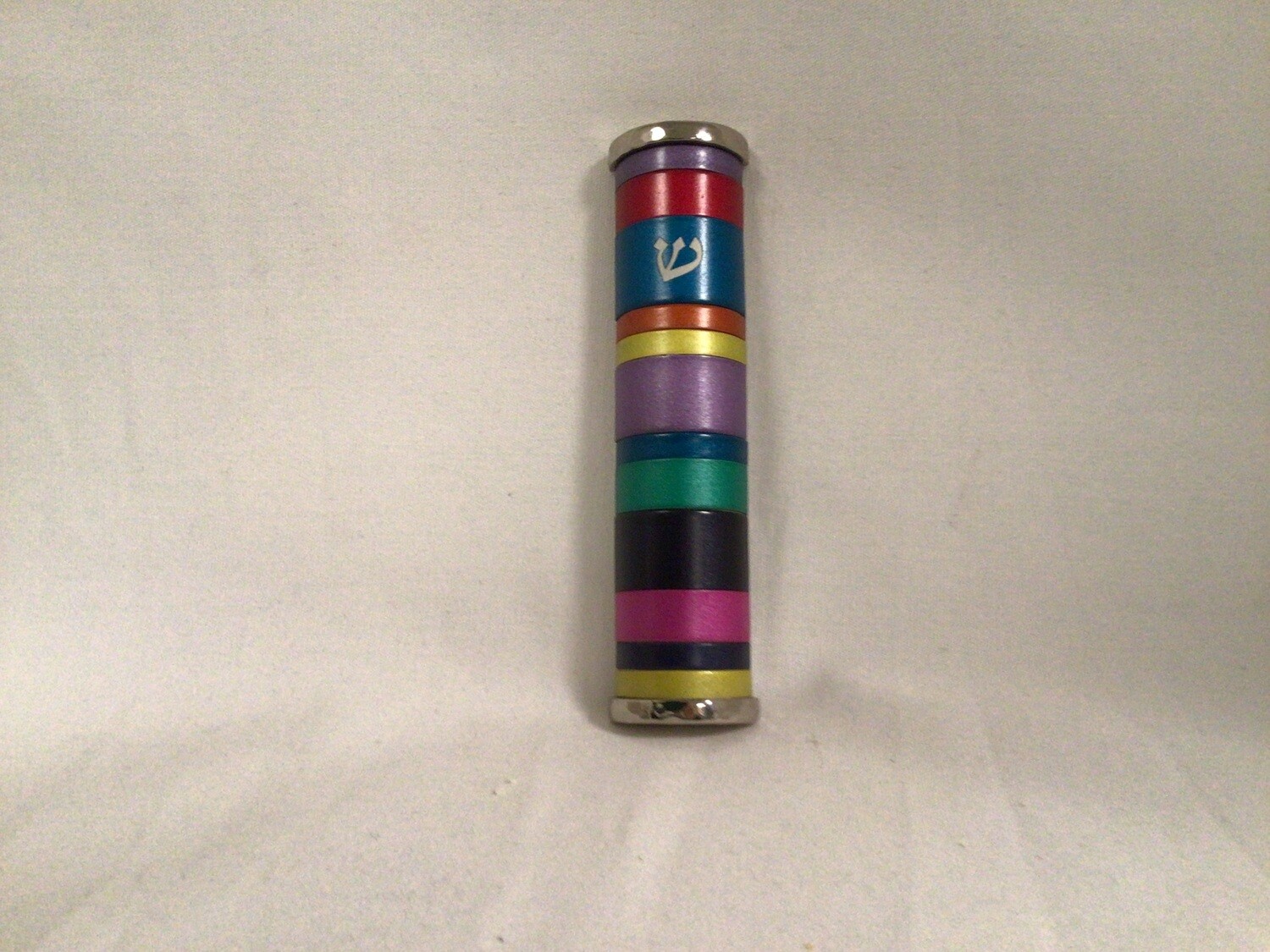 Multicolor Rings Aluminum Mezuzah