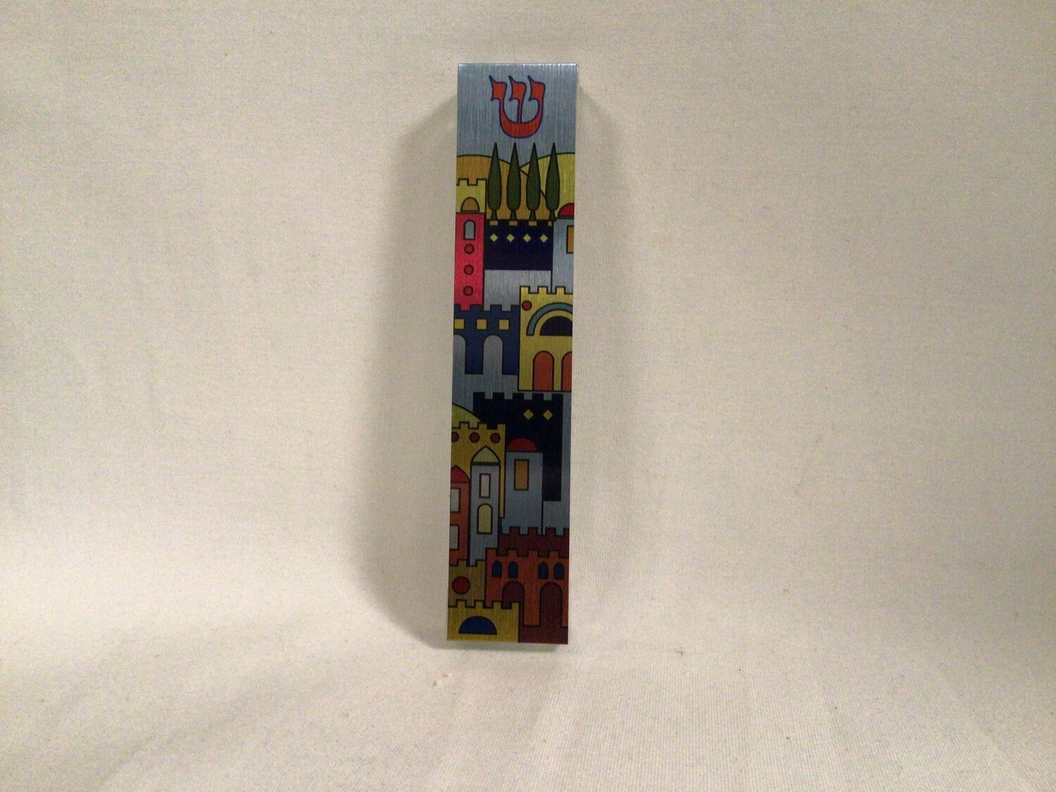 Colorful Jerusalem Gate Printed Mezuzah