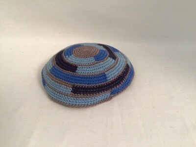 Blue Modern Knit Kippah